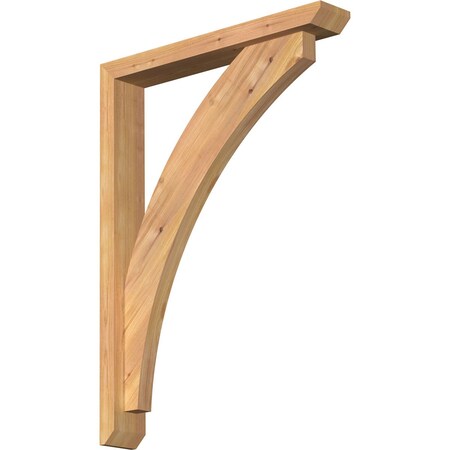 Ekena Millwork Thorton Slat Smooth Bracket w/ Offset Brace, Western Red Cedar, 3 1/2"W x 22"D x 30"H BKT0402X22X30THR06SWR